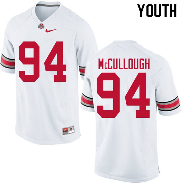 Ohio State Buckeyes #94 Roen McCullough Youth Stitched Jersey White